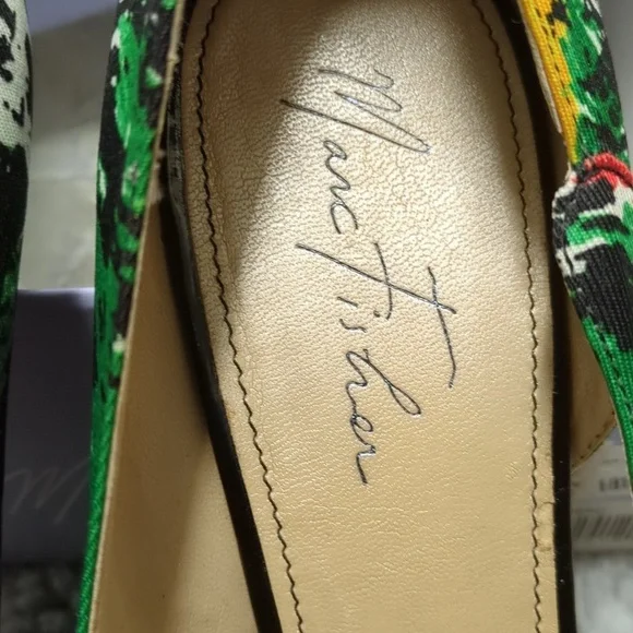 Marc Fisher Open Toe Platform Heels, Red Black Green Yellow White, Size 9.5 M - Picture 4 of 15